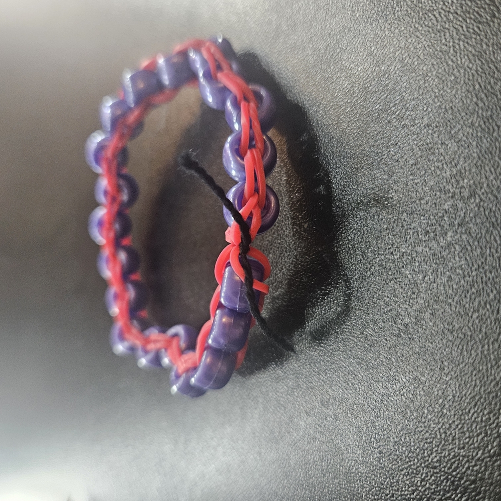 Purple and Red Beaded Bracelet